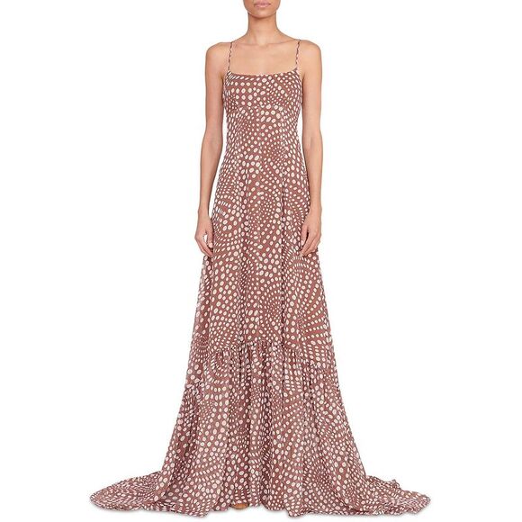 STAUD Dresses & Skirts - STAUD Womens Brown Polka Dot Polyester Slip Dress NWOT